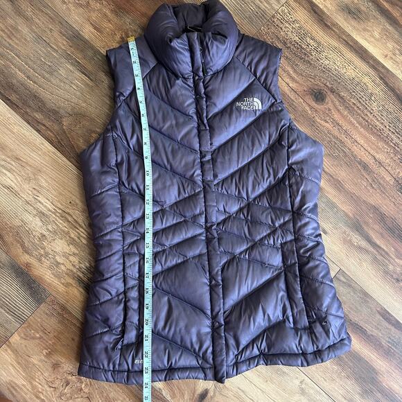 North Face 550 Puffer Vest Goose Down Metallic Purple Women's Small Nylon Zip - Picture 5 of 11